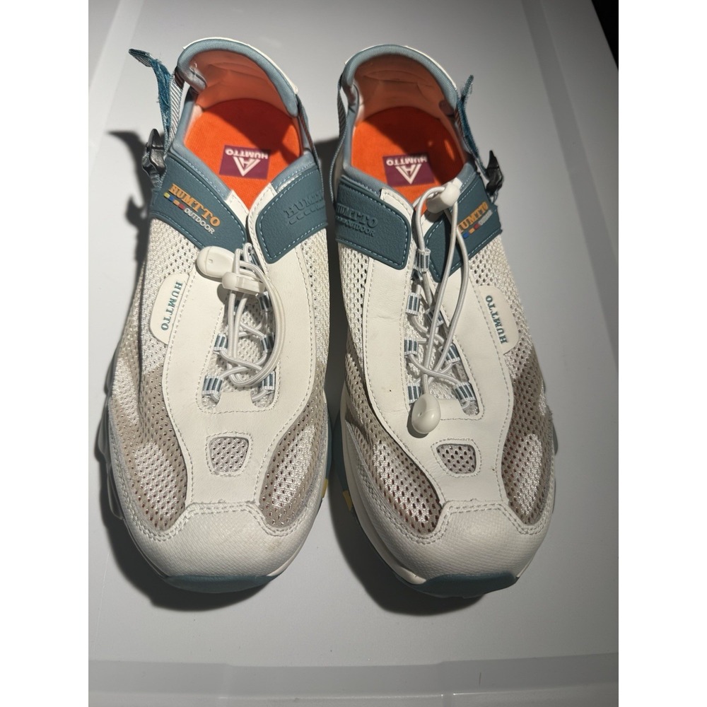 Humtto Water Shoes Mens 10.5 White Blue HTT1605 Hiking Sandals Bungee Lace